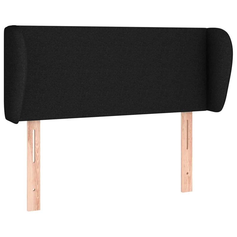 Tête de lit accessoire couchage chambre à coucher meuble avec rebord latéral 93 x 23 x 78/88 cm tissu noir TDL0204384