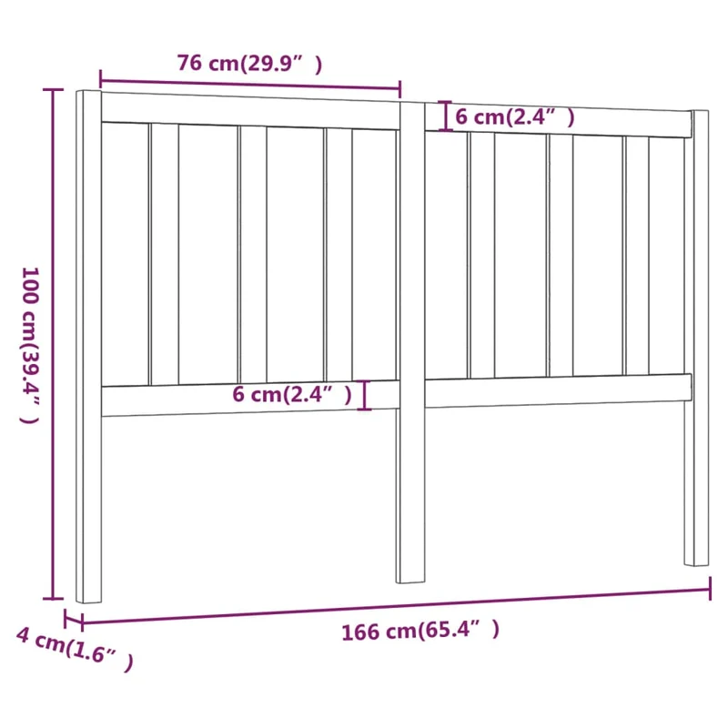 Tête de lit accessoire couchage chambre à coucher meuble 166 x 4 x 100 cm bois de pin blanc TDL0203785