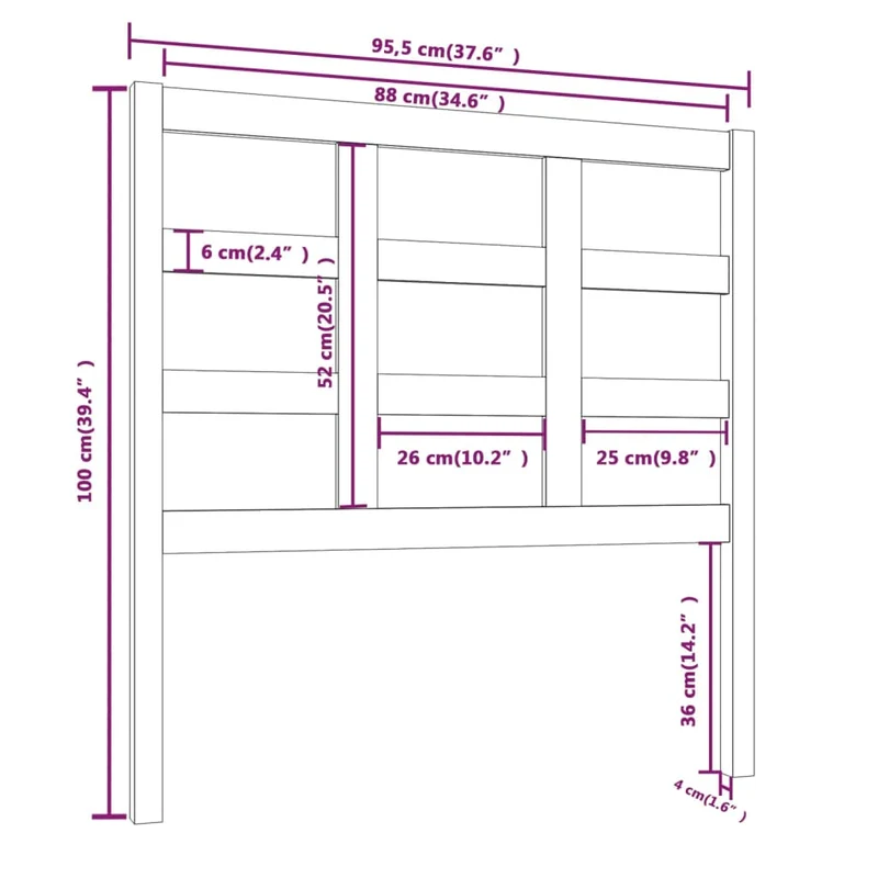 Tête de lit accessoire couchage chambre à coucher meuble 95,5 x 4 x 100 cm bois blanc TDL0203665