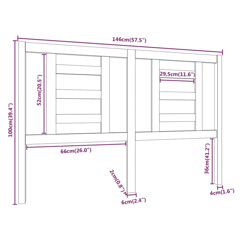 Tête de lit accessoire couchage chambre à coucher meuble 146 x 4 x 100 cm bois de pin blanc TDL0203859