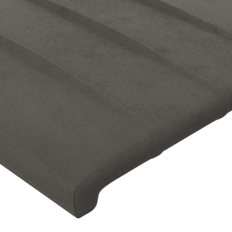 Tête de lit accessoire couchage chambre à coucher meuble à LED 200 x 5 x 118/128 cm tissu velours gris foncé TDL0201085