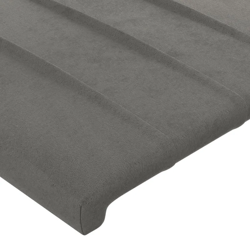 Tête de lit accessoire couchage chambre à coucher meuble à LED 203 x 16 x 118/128 cm tissu velours gris clair TDL0201298