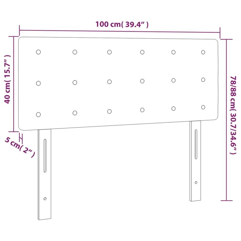 Tête de lit accessoire couchage chambre à coucher meuble à LED 100 x 5 x 78/88 cm synthétique crème TDL0201679