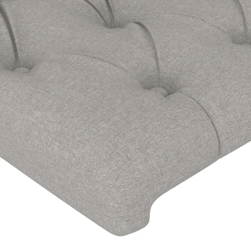 Tête de lit accessoire couchage chambre à coucher meuble à LED 203 x 16 x 118/128 cm tissu gris clair TDL0201302