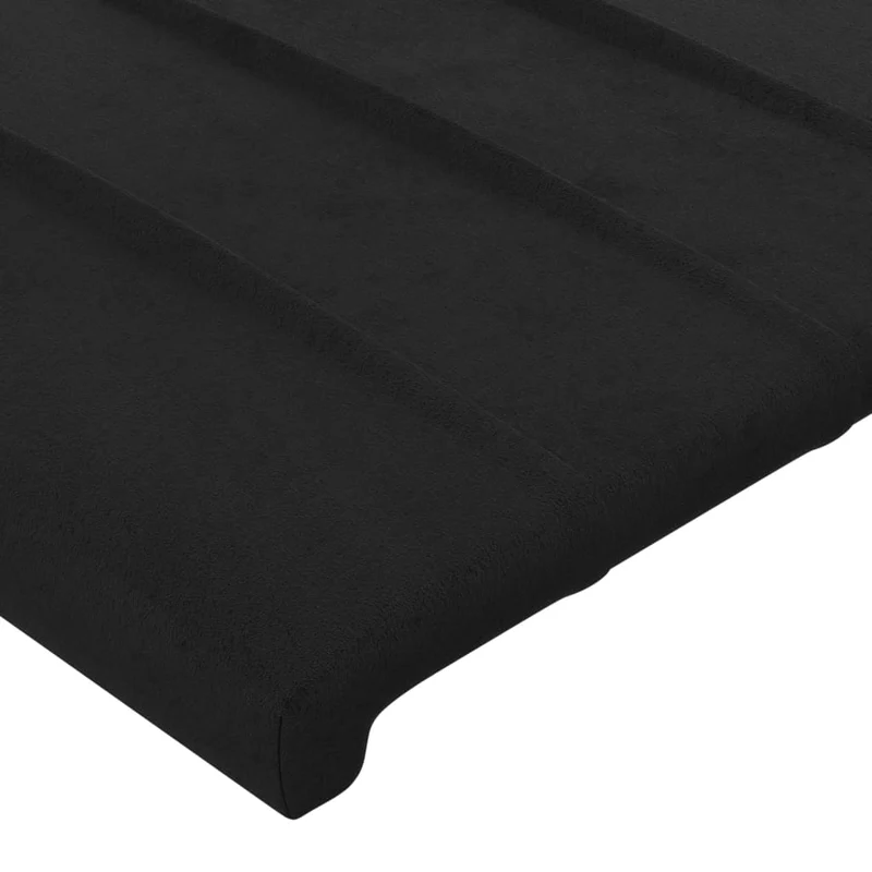 Tête de lit accessoire couchage chambre à coucher meuble à LED 100 x 5 x 118/128 cm tissu velours noir TDL0200760