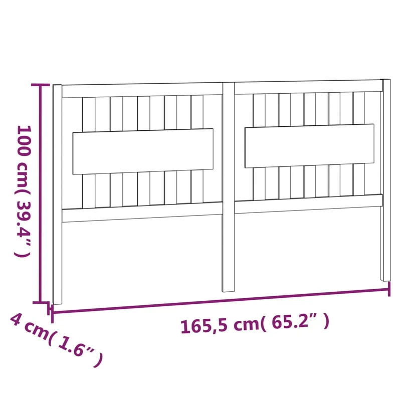 Tête de lit accessoire couchage chambre à coucher meuble 165,5 x 4 x 100 cm bois de pin gris TDL0203395