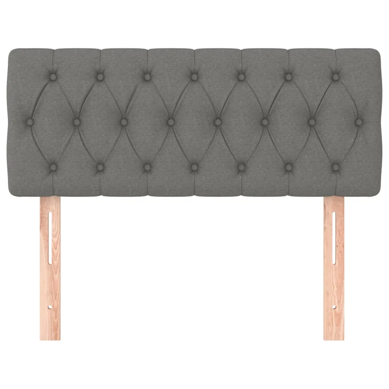 Tête de lit accessoire couchage chambre à coucher meuble 90 x 7 x 78/88 cm tissu gris foncé TDL0203158