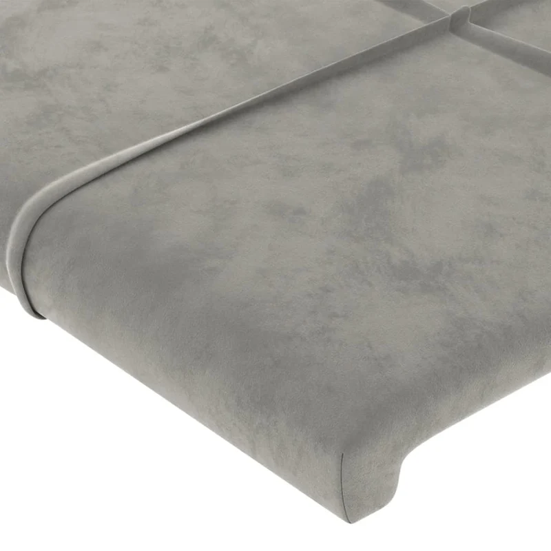 Tête de lit accessoire couchage chambre à coucher meuble à LED 183 x 16 x 78/88 cm tissu velours gris clair TDL0201332