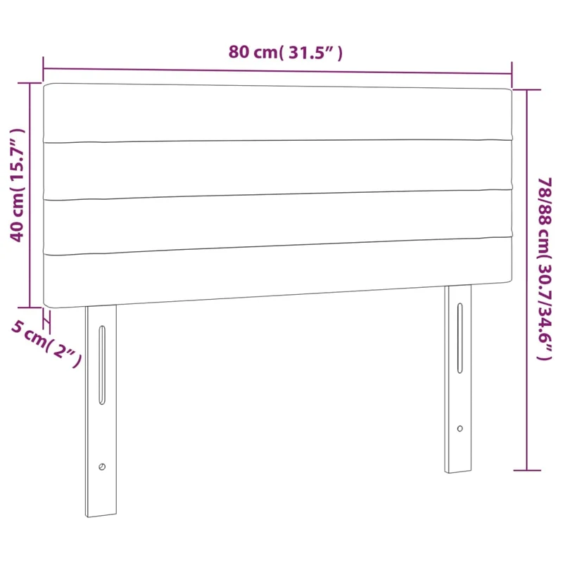 Tête de lit accessoire couchage chambre à coucher meuble 80 x 5 x 78/88 cm tissu gris foncé TDL0203183