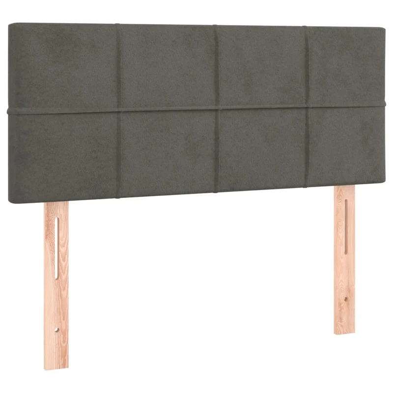 Tête de lit accessoire couchage chambre à coucher meuble 100 x 5 x 78/88 cm tissu velours gris foncé TDL0203186