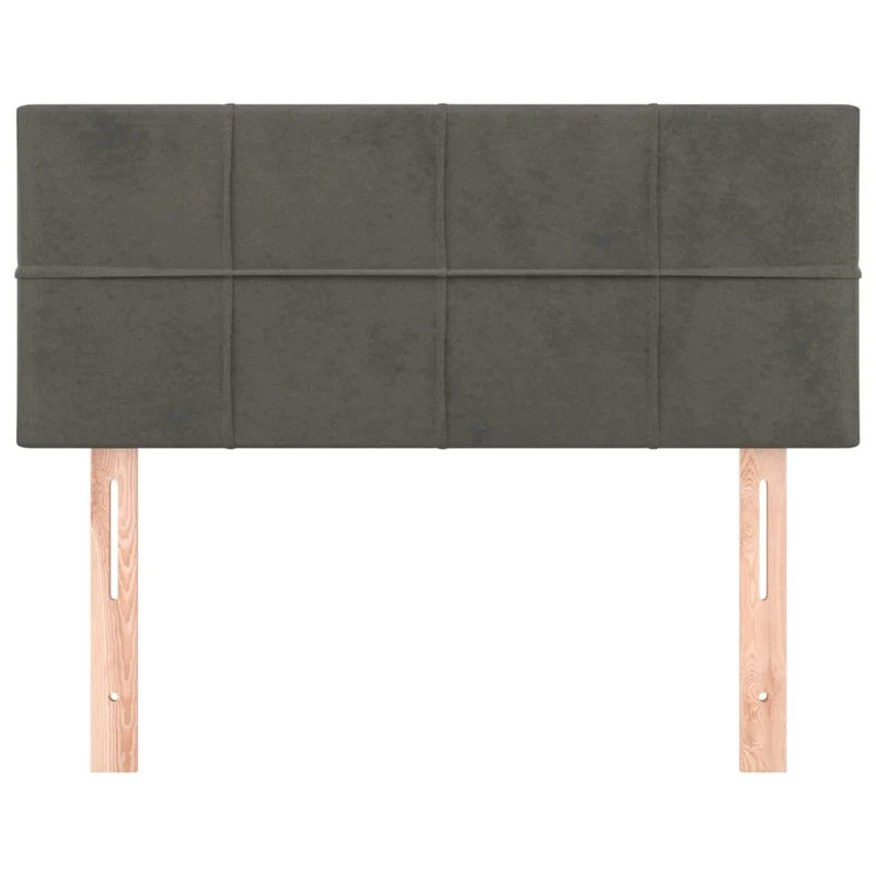 Tête de lit accessoire couchage chambre à coucher meuble 100 x 5 x 78/88 cm tissu velours gris foncé TDL0203186