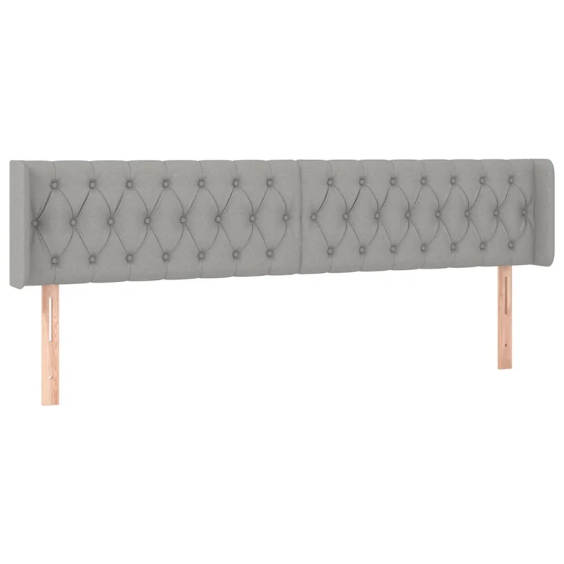 Tête de lit accessoire couchage chambre à coucher meuble à LED 183 x 16 x 78/88 cm tissu gris clair TDL0201336