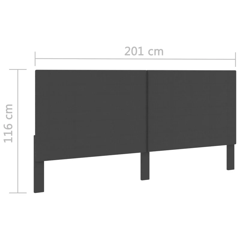 Tête de lit accessoire couchage chambre à coucher meuble 200 x 200 cm tissu gris foncé TDL0203150