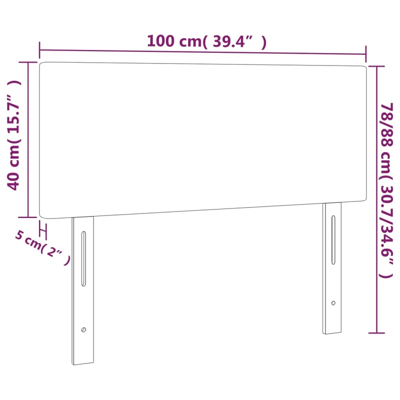Tête de lit accessoire couchage chambre à coucher meuble 100 x 5 x 78/88 cm tissu noir TDL0202393