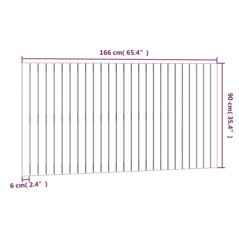 Tête de lit accessoire couchage chambre à coucher meuble murale 166 x 3 x 90 cm bois massif blanc TDL0202705
