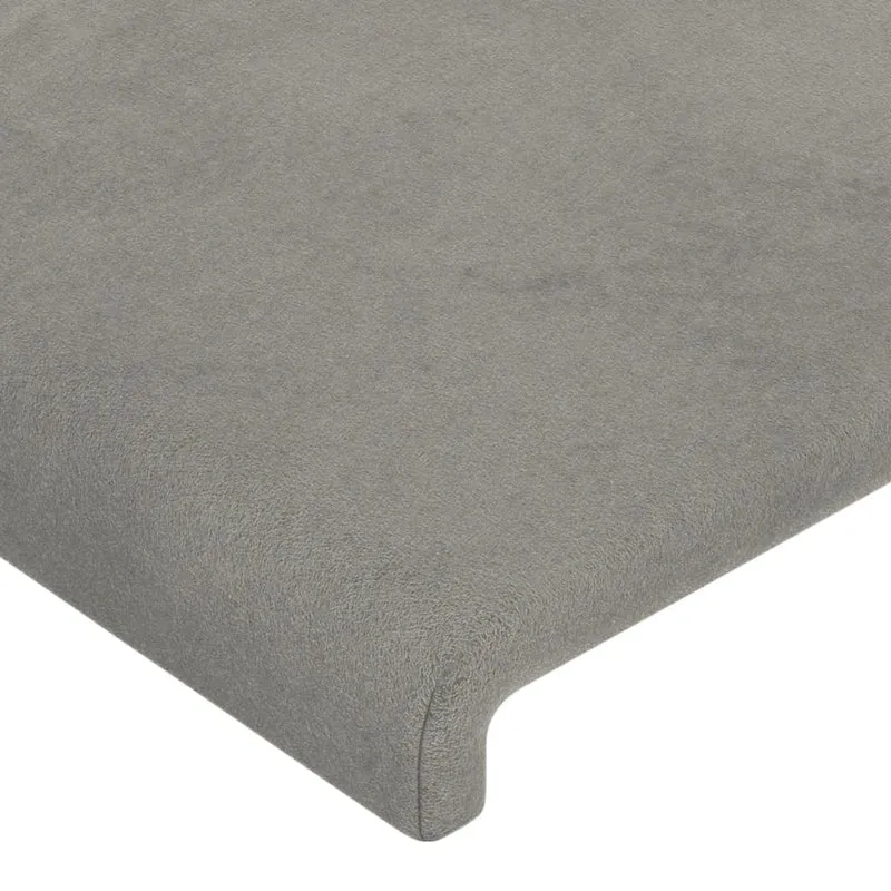 Tête de lit accessoire couchage chambre à coucher meuble à LED 103 x 16 x 118/128 cm tissu velours gris clair TDL0201426