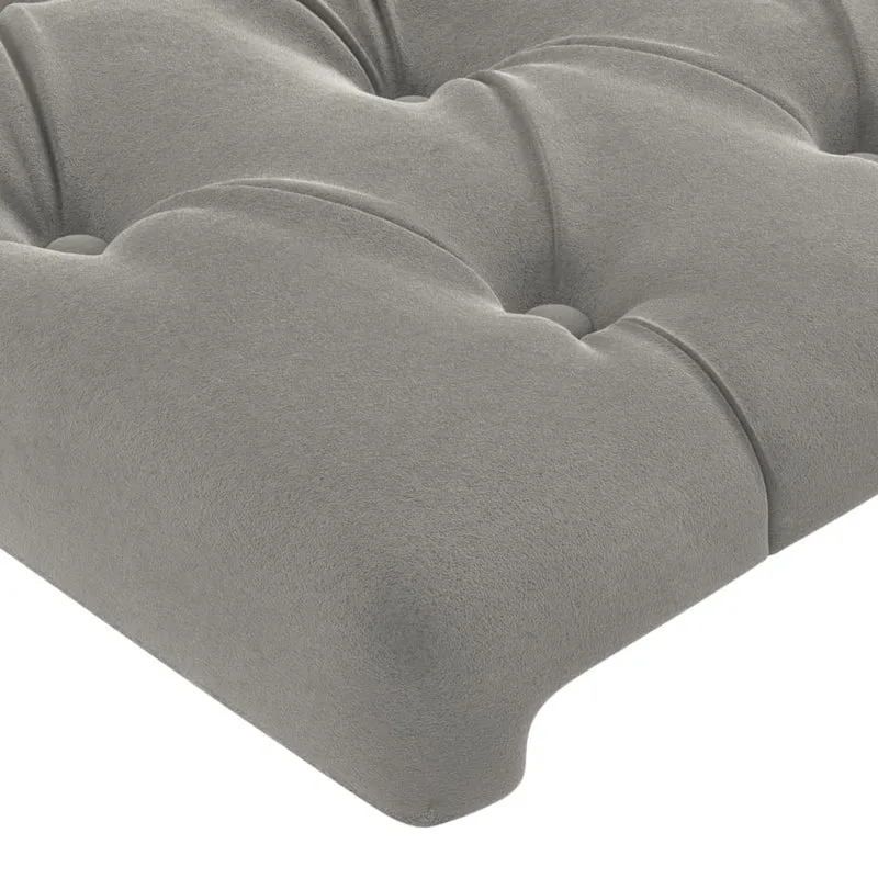 Tête de lit accessoire couchage chambre à coucher meuble à LED 203 x 16 x 78/88 cm tissu velours gris clair TDL0201288