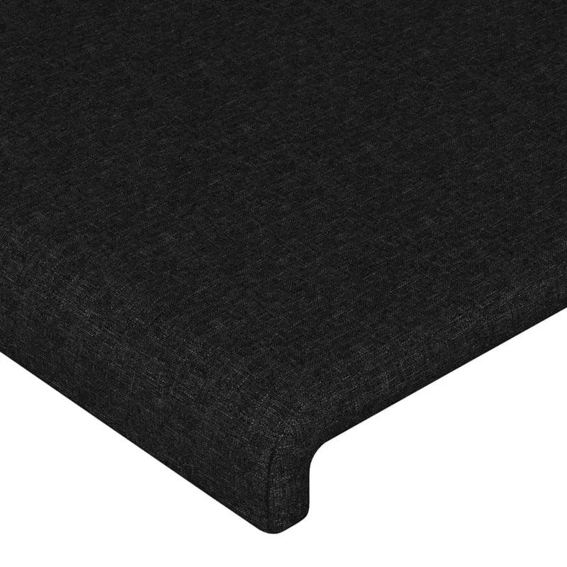 Tête de lit accessoire couchage chambre à coucher meuble à LED 90 x 5 x 78/88 cm tissu noir TDL0200536