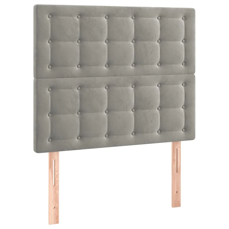 Tête de lit accessoire couchage chambre à coucher meuble à LED 100 x 5 x 118/128 cm tissu velours gris clair TDL0201460