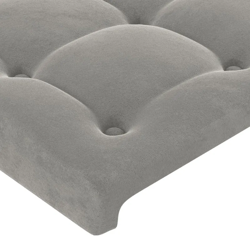 Tête de lit accessoire couchage chambre à coucher meuble à LED 103 x 16 x 118/128 cm tissu velours gris clair TDL0201427