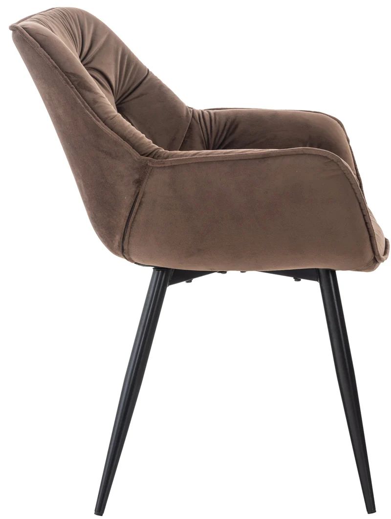 Chaise de coiffeuse salon bureau rembourré confortable et moderne capitonné velours marron FAL10533