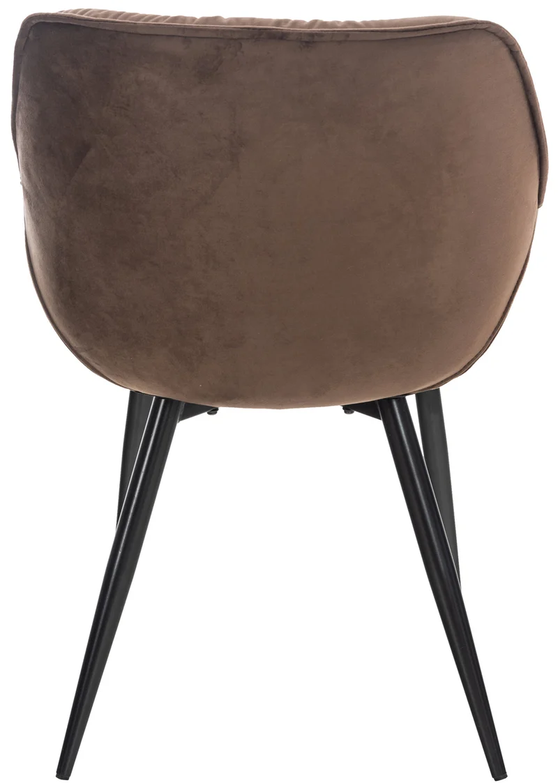 Chaise de coiffeuse salon bureau rembourré confortable et moderne capitonné velours marron FAL10533