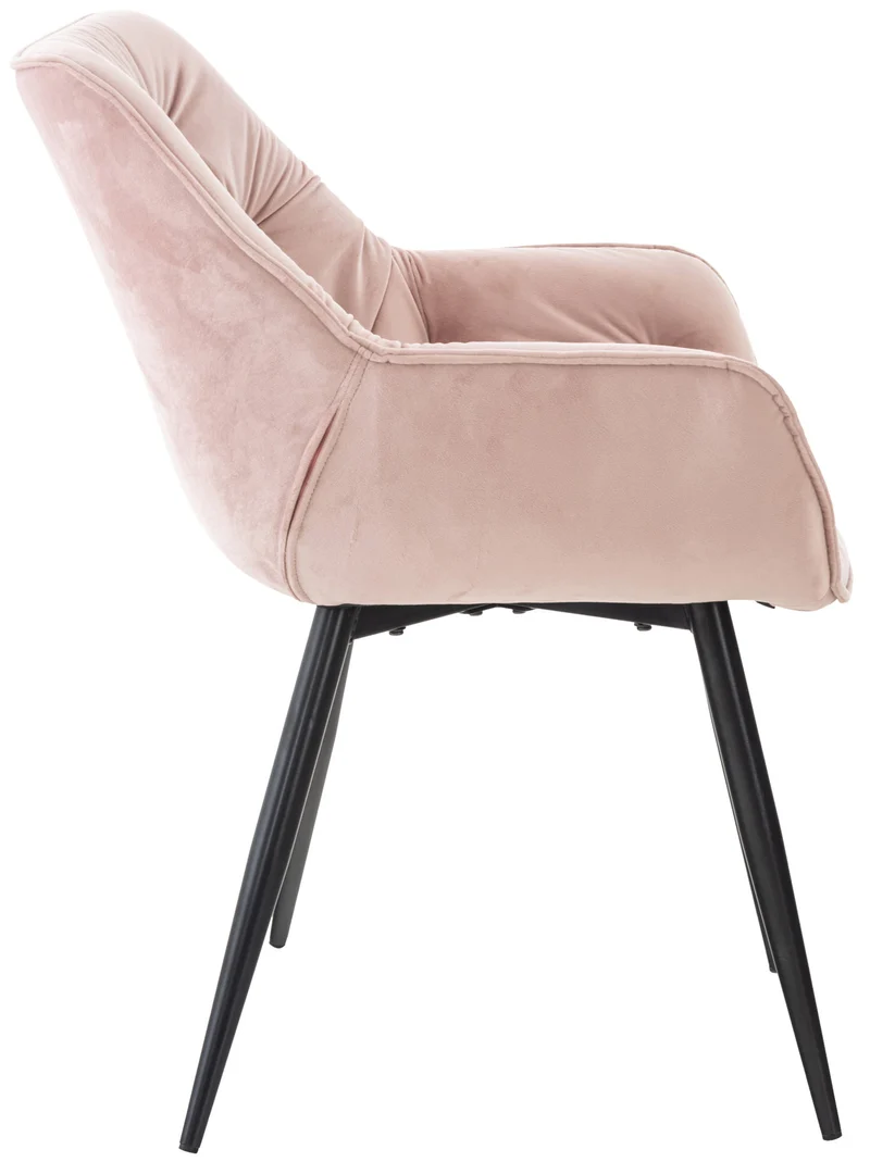 Chaise de coiffeuse salon bureau rembourré confortable et moderne capitonné velours rose FAL10528