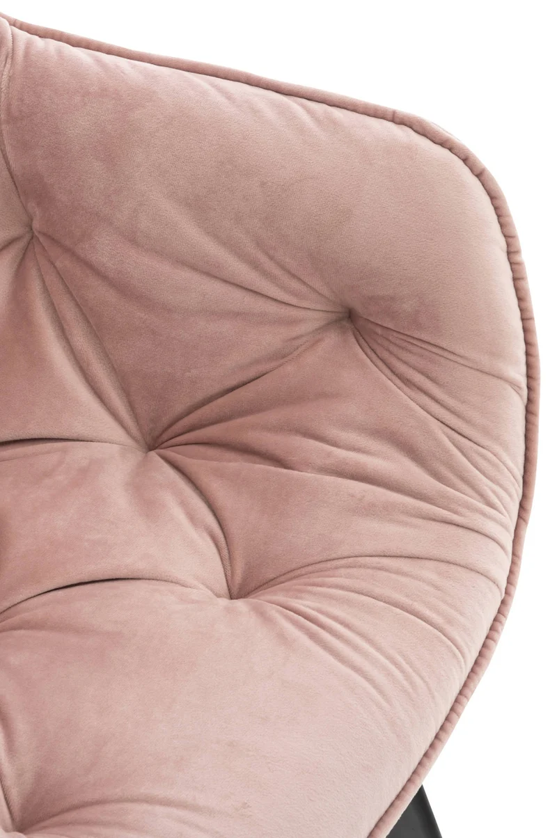 Chaise de coiffeuse salon bureau rembourré confortable et moderne capitonné velours rose FAL10528