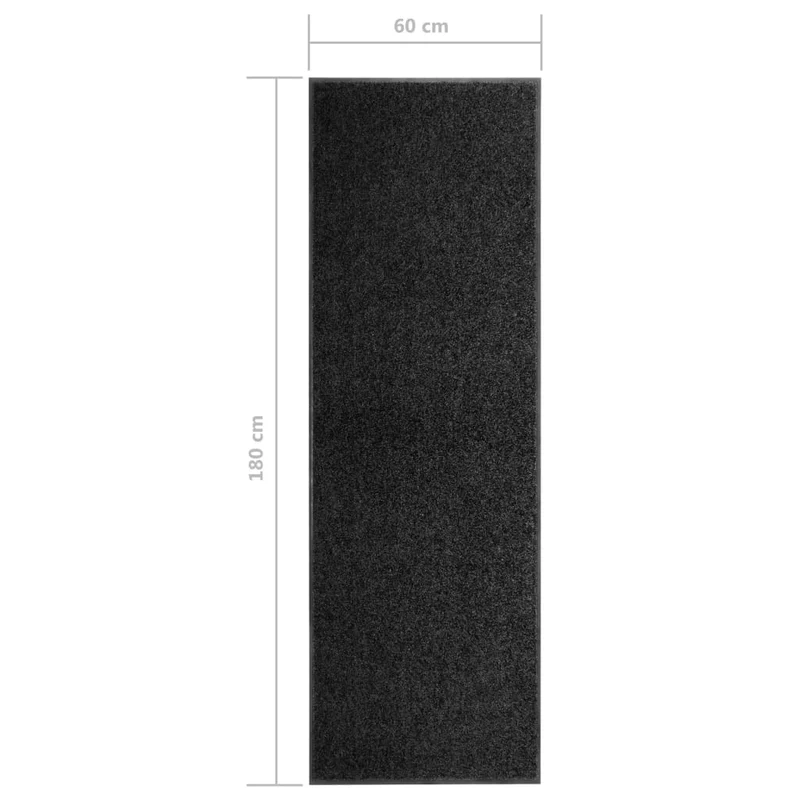 Paillasson lavable Noir 60x180 cm DEC023175