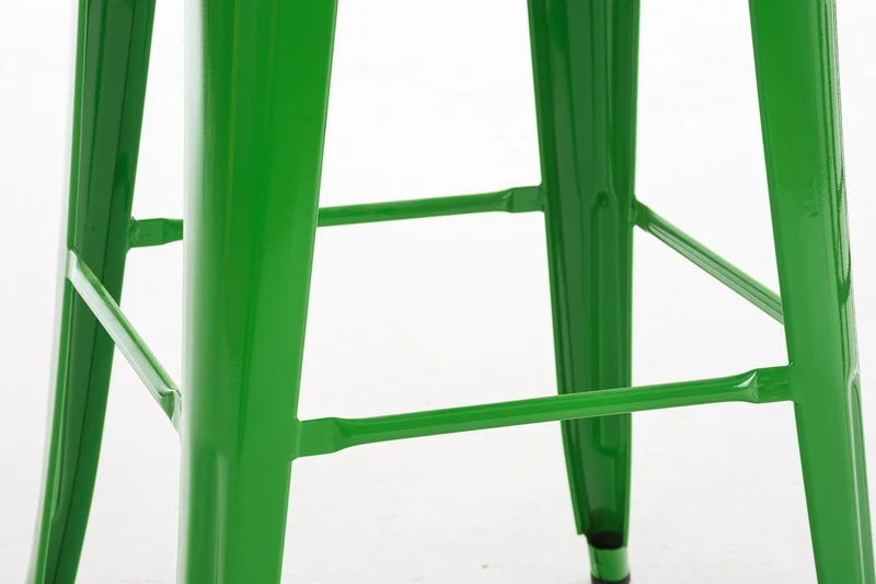 Tabouret de bar empilable avec repose-pieds design industriel factory métal vert TDB10406