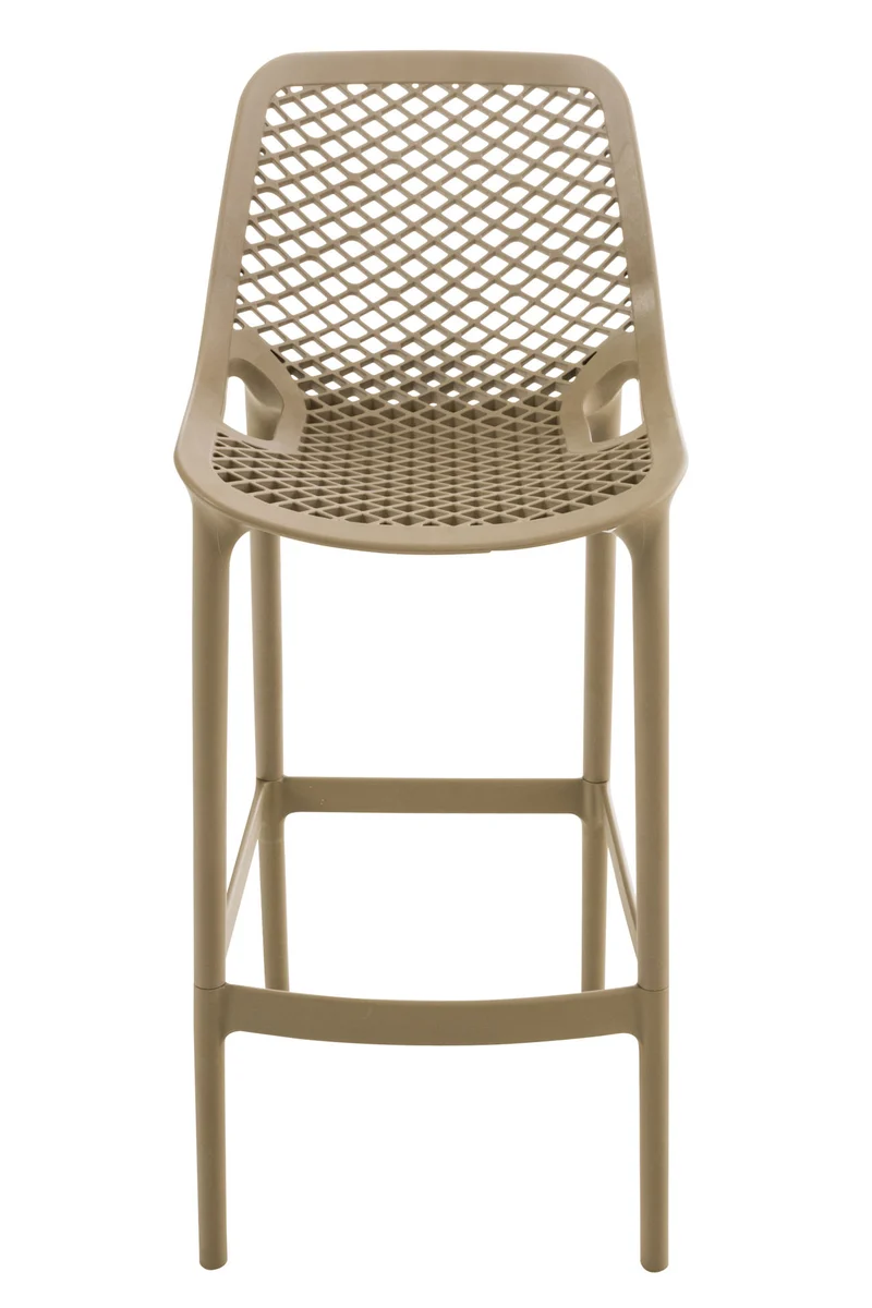 Tabouret de bar avec repose-pieds design moderne plastique gris intérieur ou extérieur 10_0000543