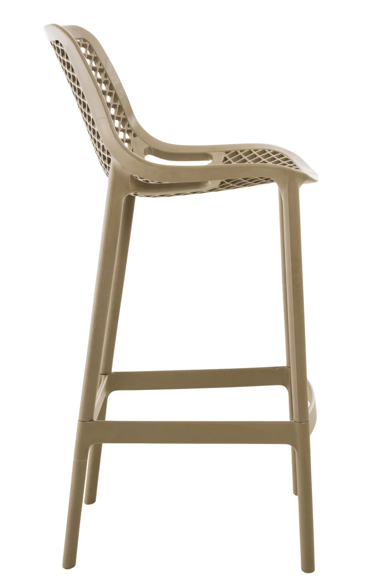 Tabouret de bar avec repose-pieds design moderne plastique gris intérieur ou extérieur 10_0000543