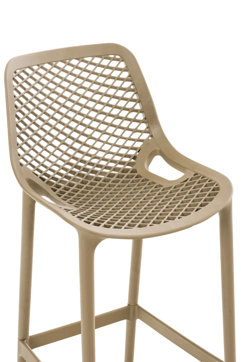 Tabouret de bar avec repose-pieds design moderne plastique gris intérieur ou extérieur 10_0000543