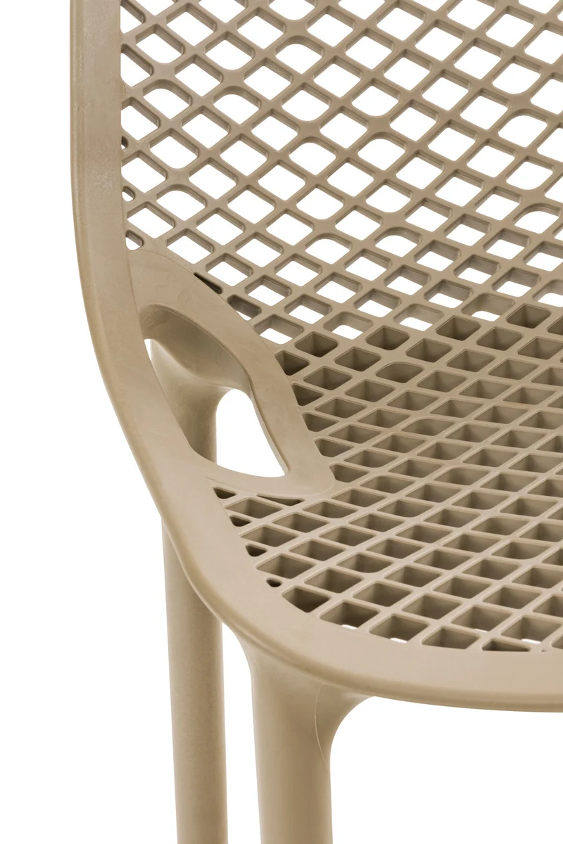 Tabouret de bar avec repose-pieds design moderne plastique gris intérieur ou extérieur 10_0000543