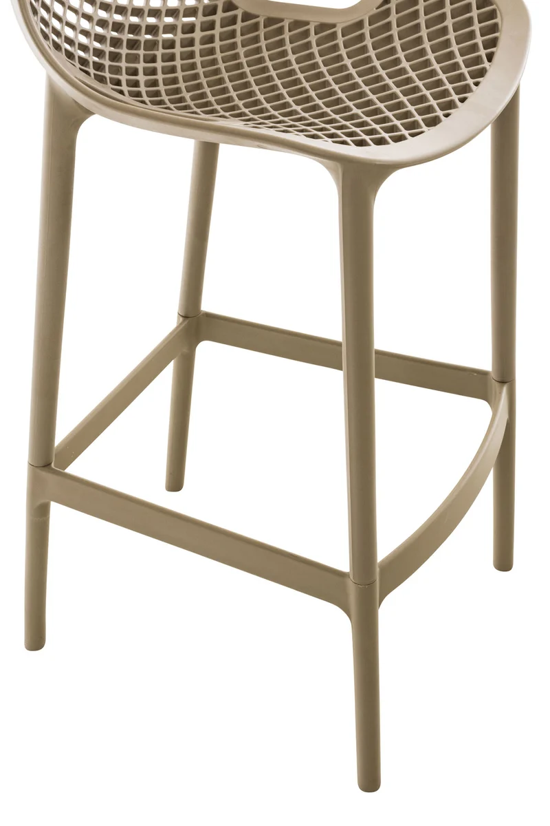 Tabouret de bar avec repose-pieds design moderne plastique gris intérieur ou extérieur 10_0000543