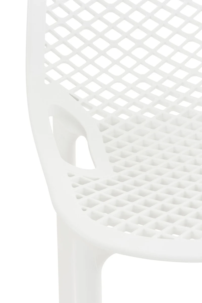 Tabouret de bar avec repose-pieds design moderne plastique blanc intérieur ou extérieur 10_0000040