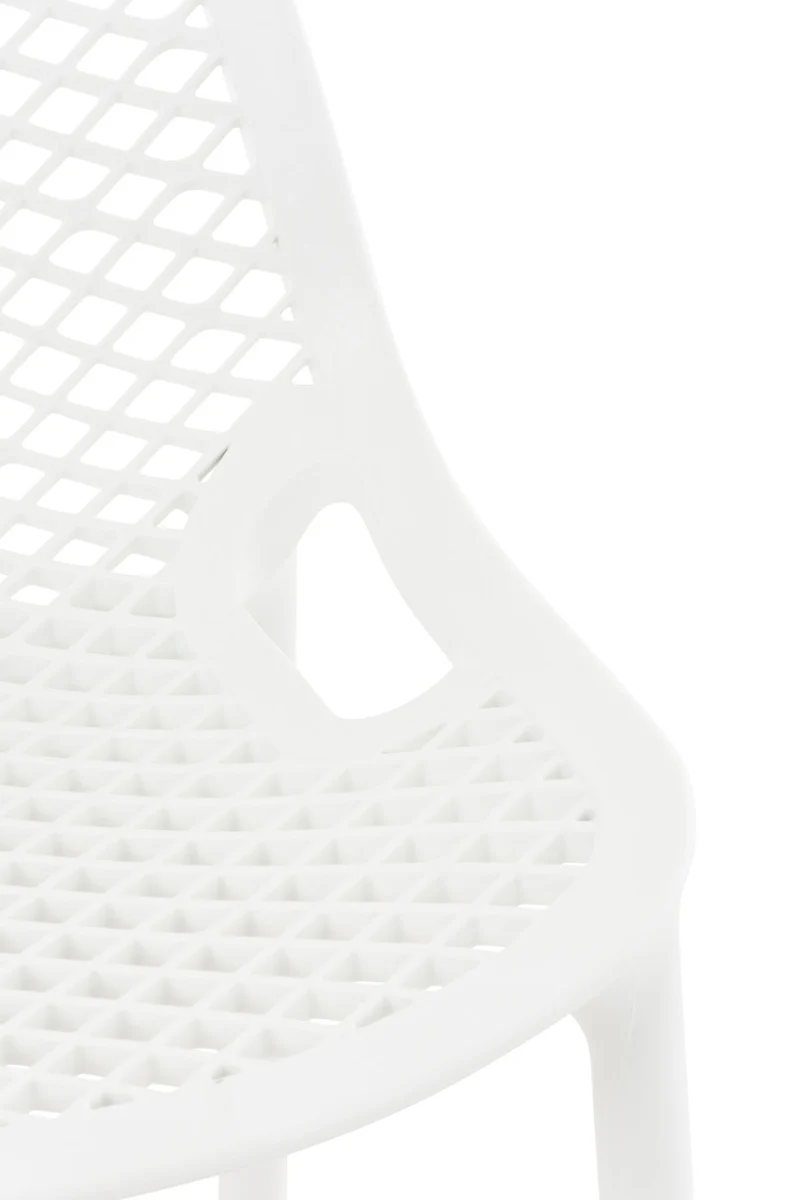 Tabouret de bar avec repose-pieds design moderne plastique blanc intérieur ou extérieur 10_0000040