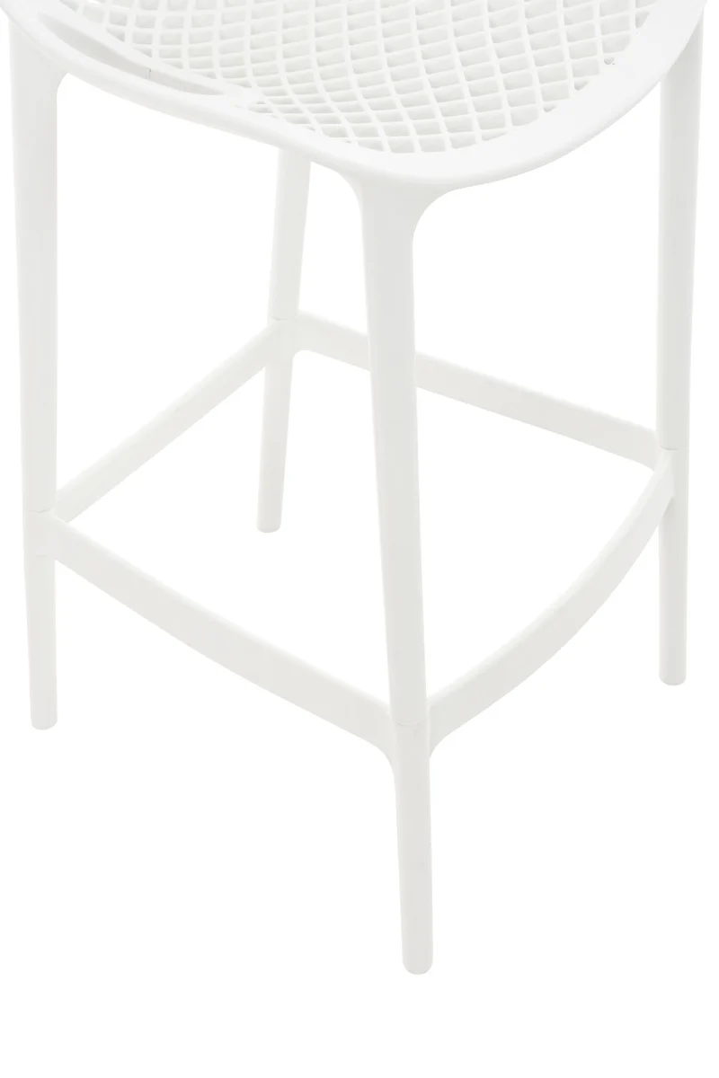 Tabouret de bar avec repose-pieds design moderne plastique blanc intérieur ou extérieur 10_0000040