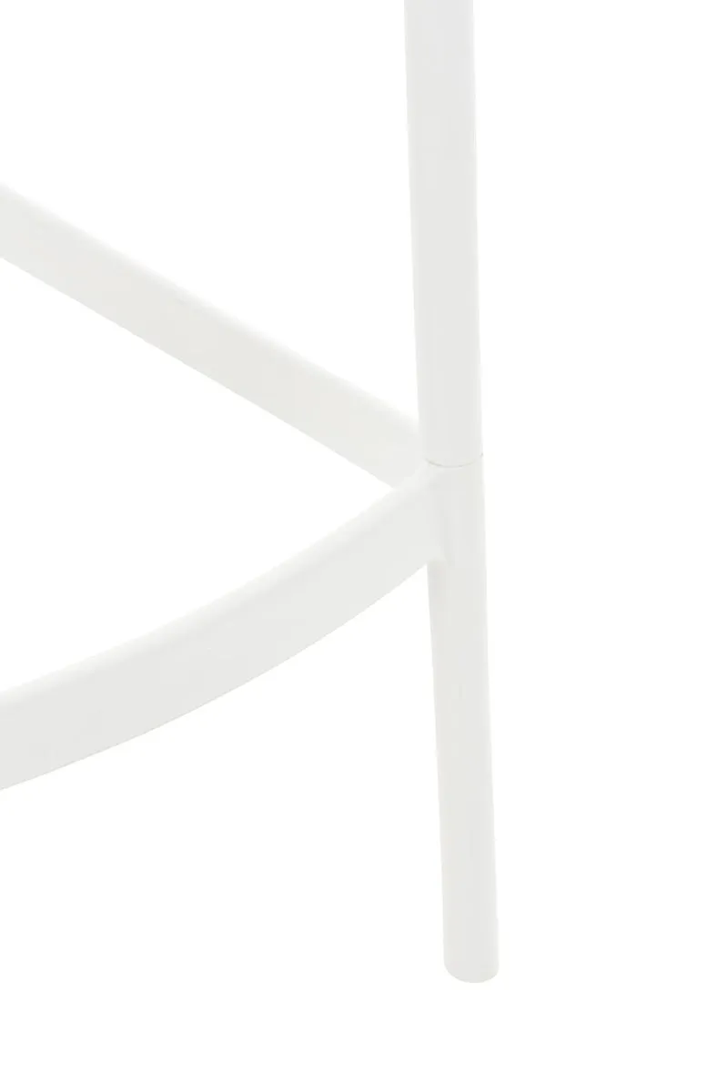 Tabouret de bar avec repose-pieds design moderne plastique blanc intérieur ou extérieur 10_0000040