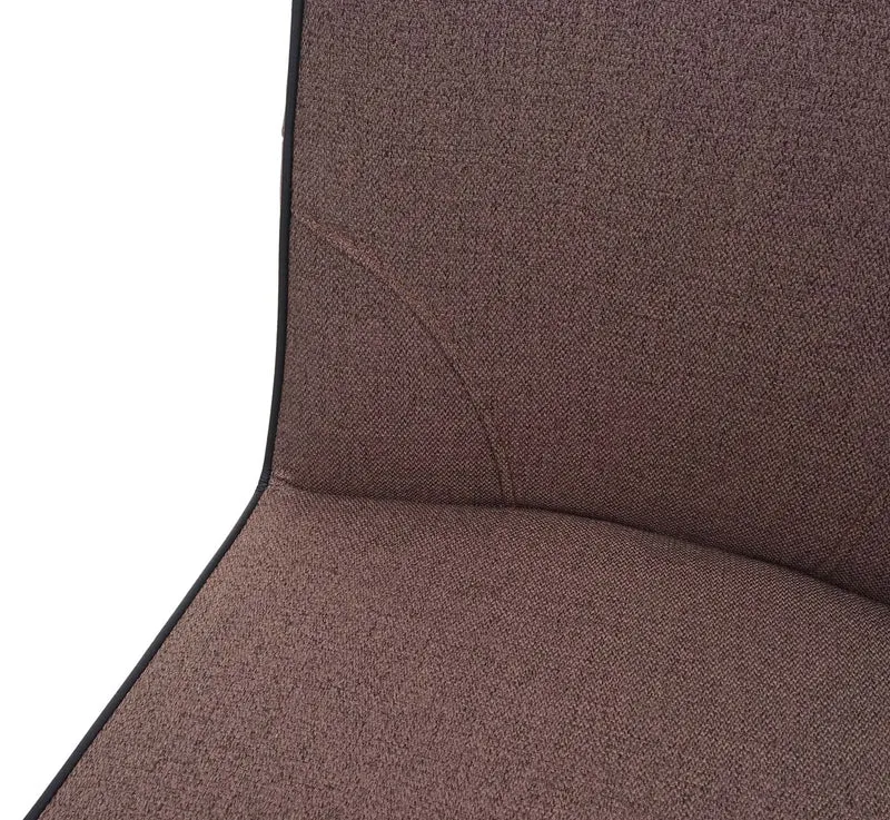 Tabouret de bar avec repose-pieds en acier et tissu marron design moderne 04_0005287