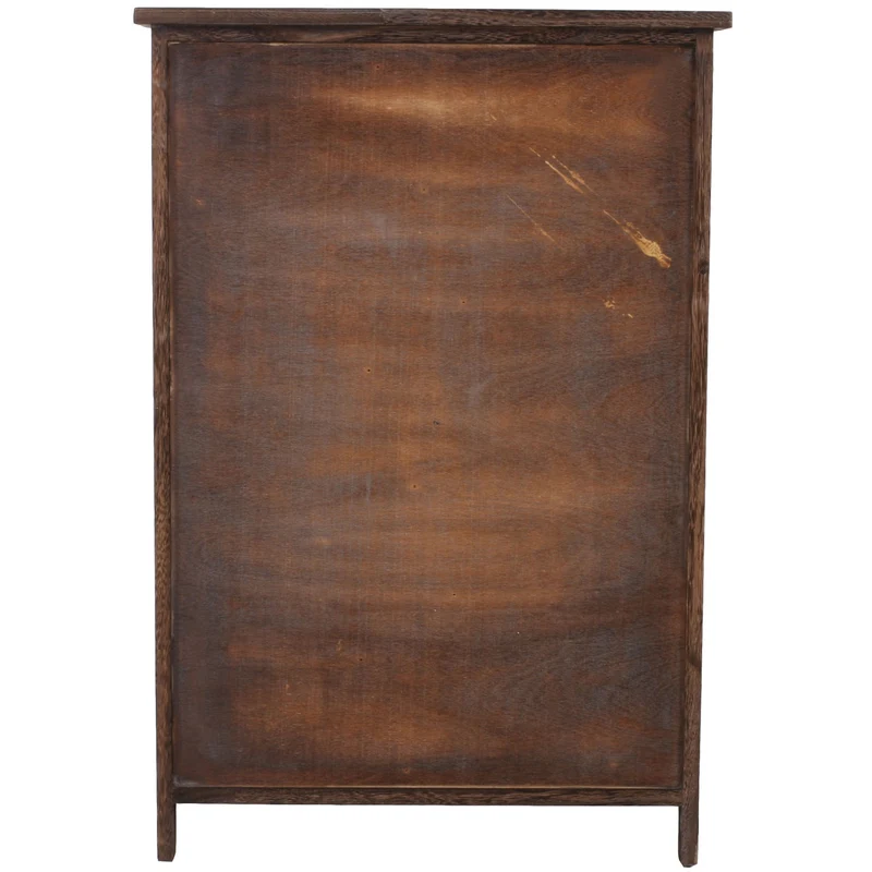 Commode style vintage meuble d'appoint à tiroirs 82x55x30cm en bois de paulownia marron 04_0002490