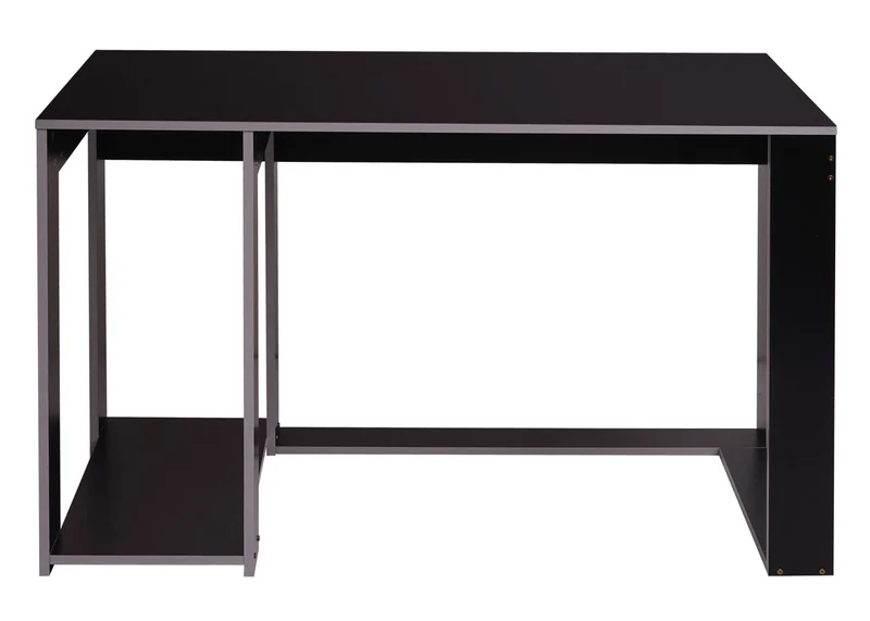 Bureau table de bureau pour ordinateur 120x60x76cm en MDF noir gris 04_0001453