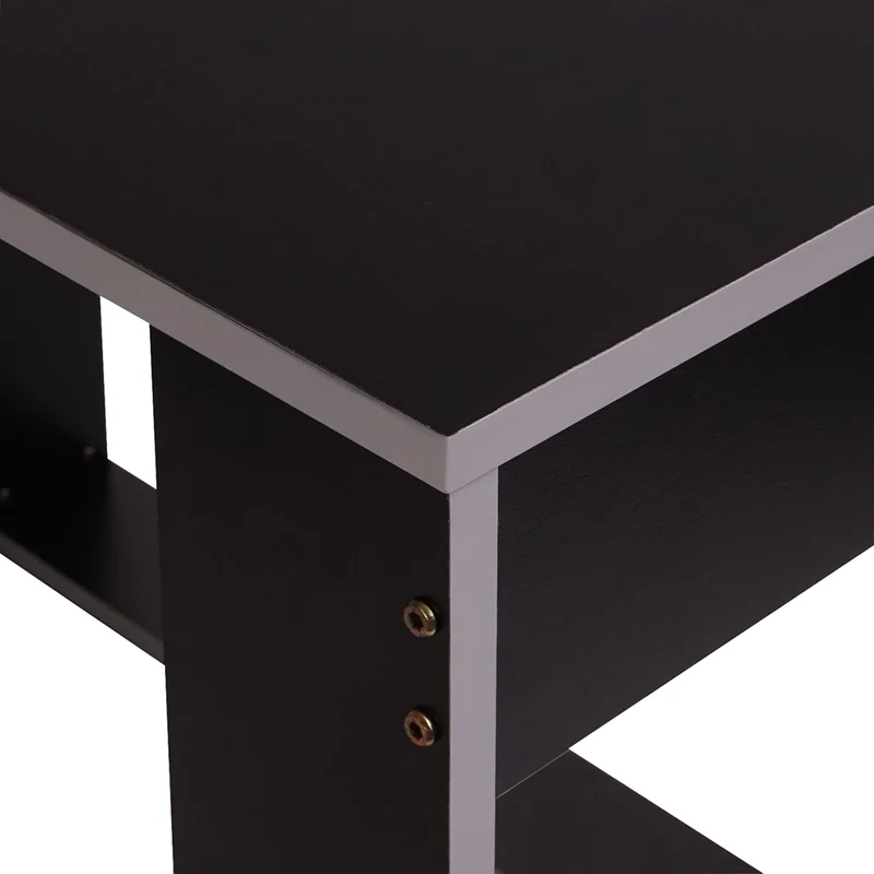 Bureau table de bureau pour ordinateur 120x60x76cm en MDF noir gris 04_0001453