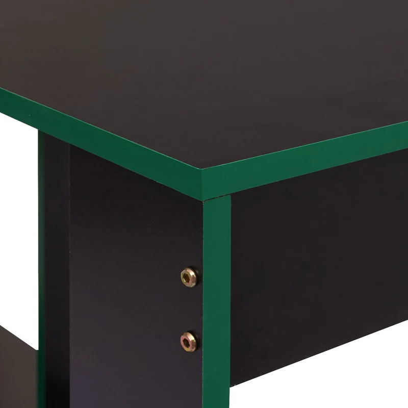 Bureau table de bureau pour ordinateur 120x60x76cm en MDF noir vert 04_0001452