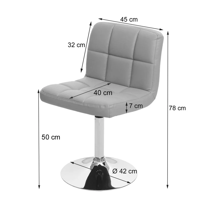 Chaise de salle à manger cuisine bureau sans roulettes synthétique taupe gris pied chromé 04_0002295