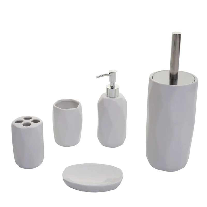 Accessoires de salle de bain 5 pièces céramique blanc 04_0003580