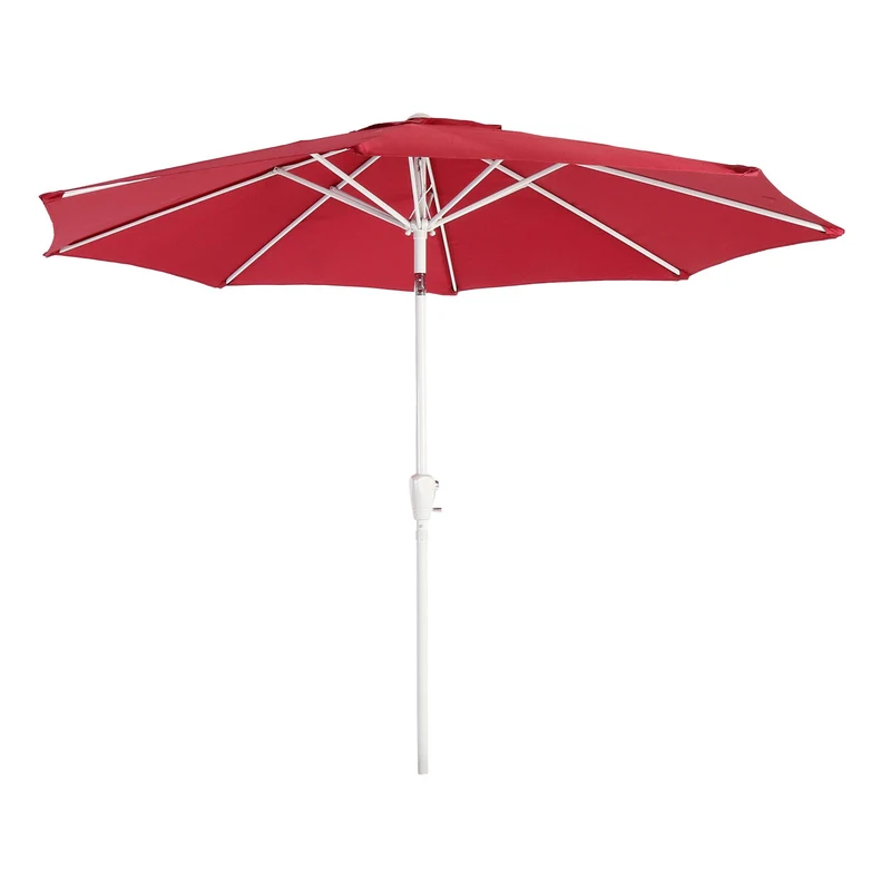 Parasol de jardin Ø 3m inclinable polyester/aluminium 5kg rouge 04_0003888