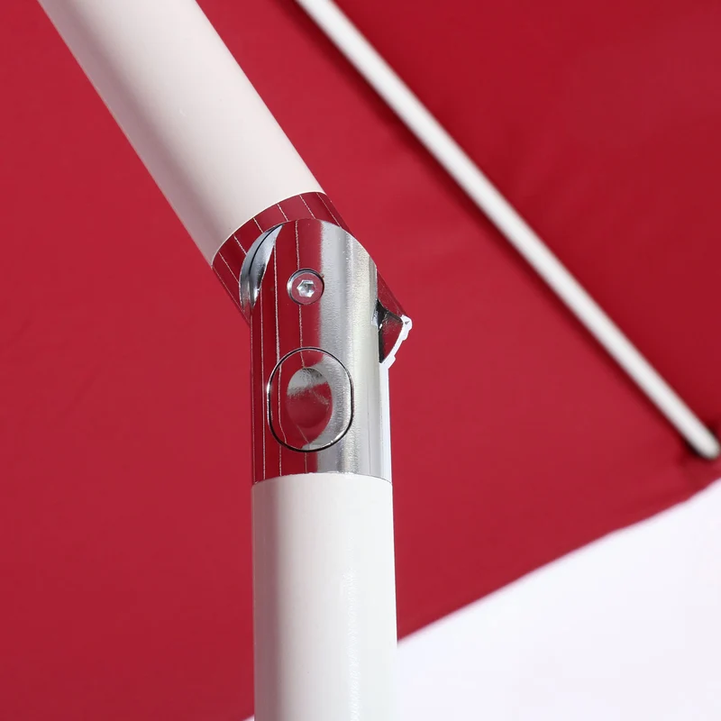 Parasol de jardin Ø 3m inclinable polyester/aluminium 5kg rouge 04_0003888
