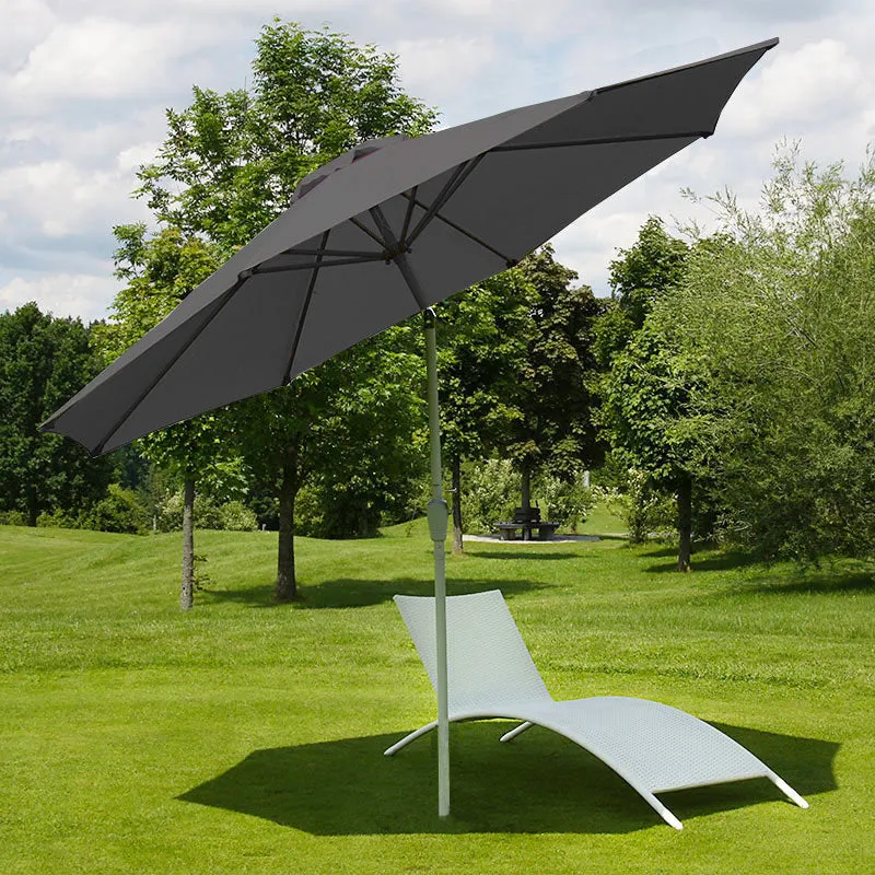 Parasol de jardin Ø 3m inclinable polyester/aluminium 5kg anthracite 04_0003885