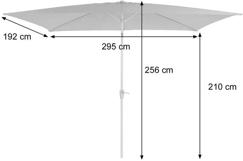 Parasol de jardin 2x3m rectangulaire inclinable polyester/aluminium 4,5kg anthracite 04_0003889